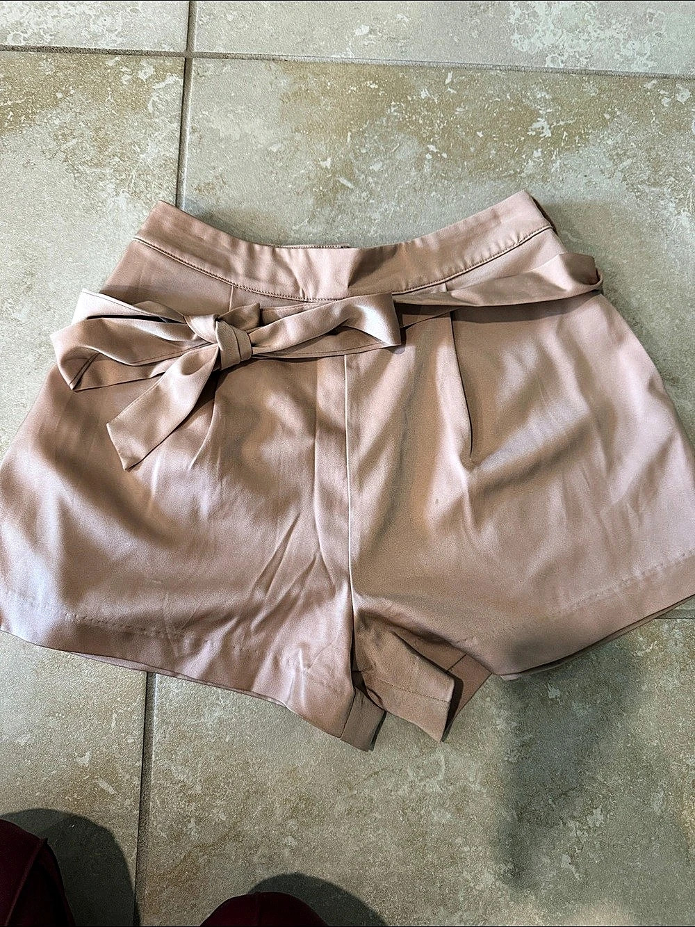 L'Academie High Waist Tie-Front Shorts in Pink Size XS Like New
